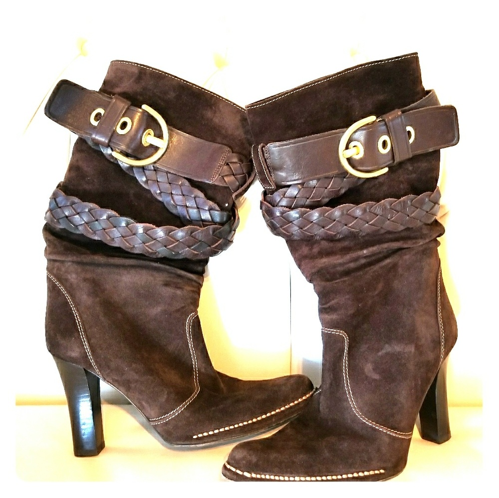 COACH LEATHER SUEDE BOOTS 6.5